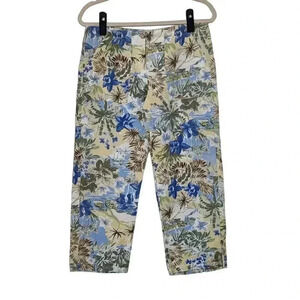 Vintage Rampage Hawaiian Print Cropped Pants Size 7/8 100% Cotton